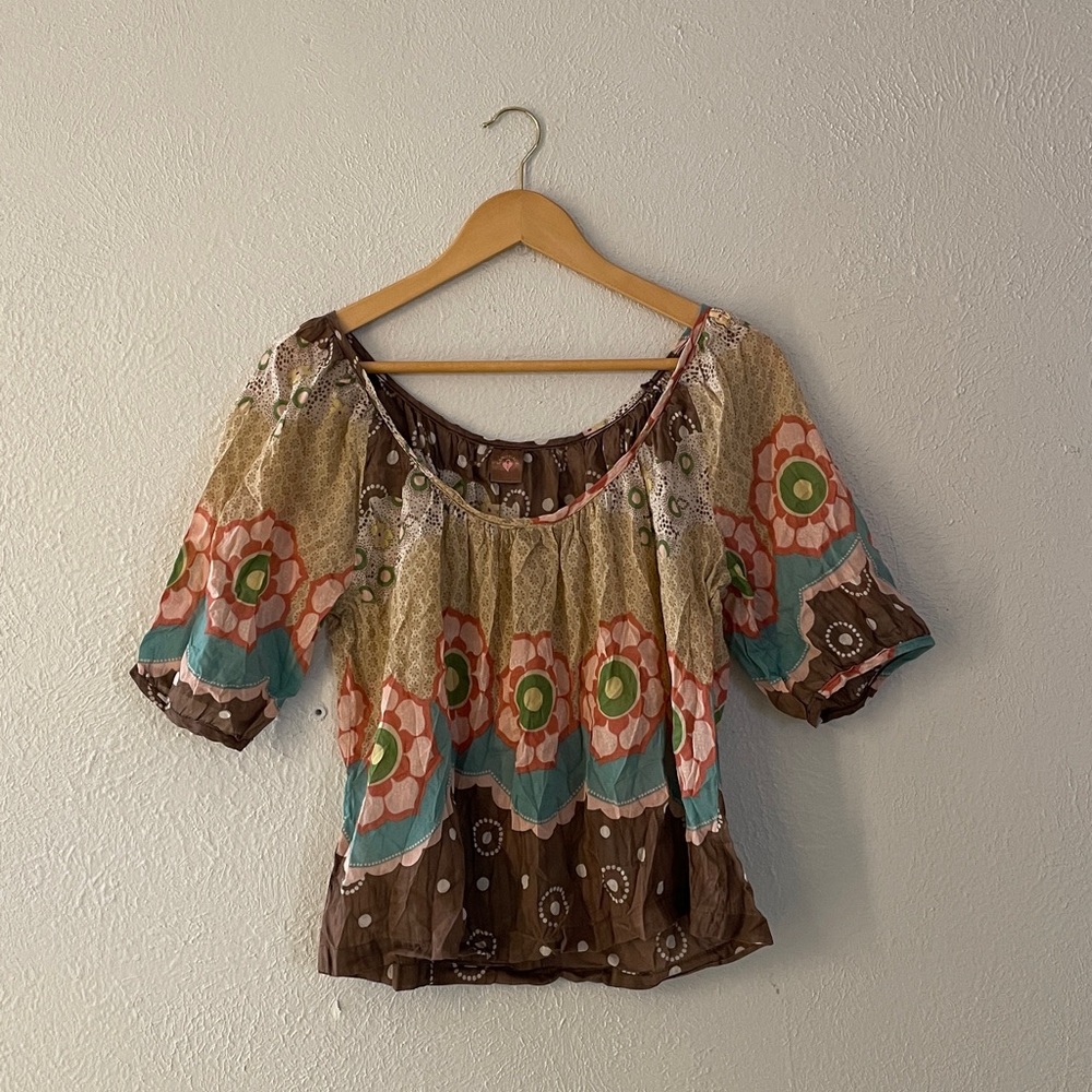 Language Los Angeles Blouse Floral Boho Top